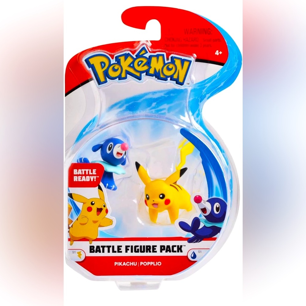 Wicked Cool Toys Pokémon Battle Figure 2 Pack 2-3” Pikachu & Popplio 95001
